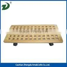 Wooden Square Flowerpot Matwooden Flowerpot Stand With Wheels Round Wooden Flower Stand Mat photo-4