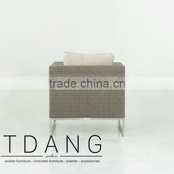 Coronado Wicker Chair With Stainless Steel Base - Contemporary Wicker Sofa Set photo-3