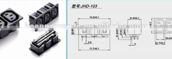 Three Word Power Outlet 9 Hole Industrial Socket GB Plug Socket Three Female Base JHD-103 photo-2