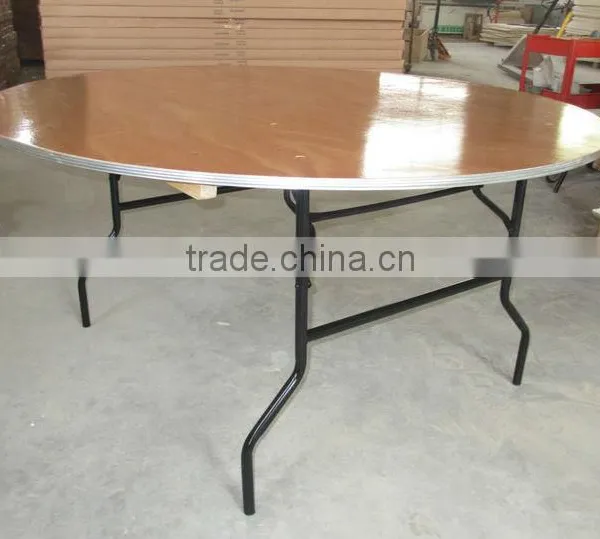 Plywood ALU Edge Banquet Folding Round Dining Table With USA Leg photo-5
