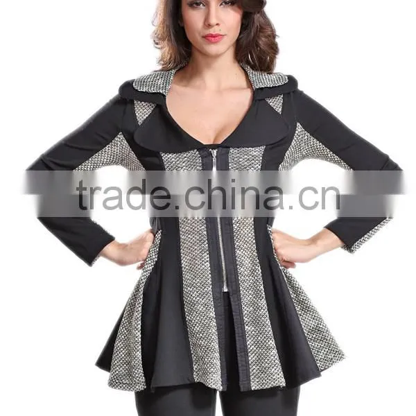 2014 New Arrival Ladies'Long Sleeve Blazer / Jacket With Flare Hem photo-2