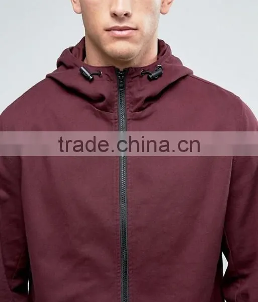 2017 Xinlan Manufacturer High Quality New Design Autumn Durable 100% Cotton Burgundy Running Casual Men Jacket photo-3