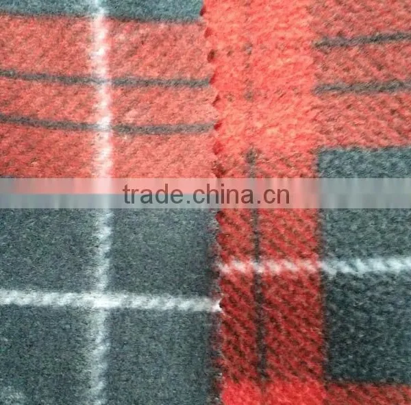 Customized Large Gingham Check Polar Fleece Fabric