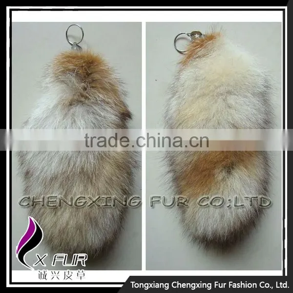 CX-R-33 Lovely And Cute Real Fox Fur Tail Custome Keychain photo-2