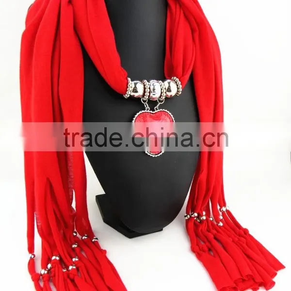 Cheap Acrylic Turquoise Pendant Jewelry Scarves Women Style Long Wrap Scarves 2016 Pendant Scarves photo-4