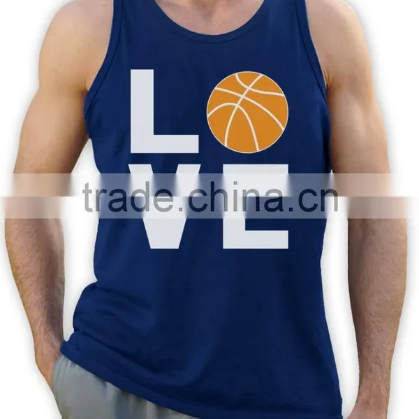 Mens 95% Polyester 5% Spandex Printing Sport Tank Top photo-6