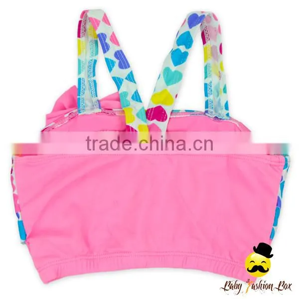 Young Girl Fitness Colorful Ruffle Separable Swimwear Halter Wrap Chest Rainbow Top Beach Clothes photo-2