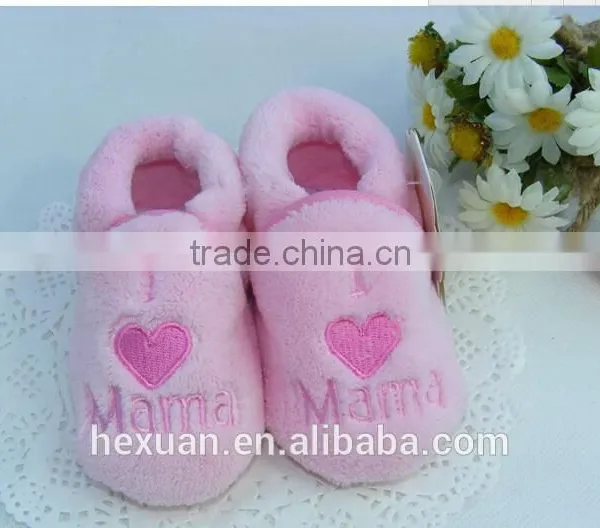 B80000C Winter Thick Baby Indoor Shoes, I Love Mama/Tata,Kids Winter First Walkers,Newborn Warm Shoes, photo-3