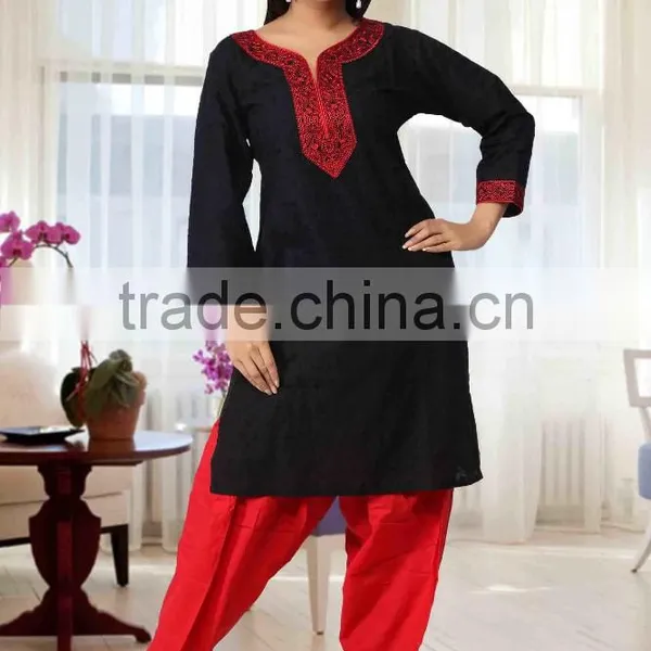 Black & White Latest Kurti Designs for Girls for Stitching 2014 photo-4