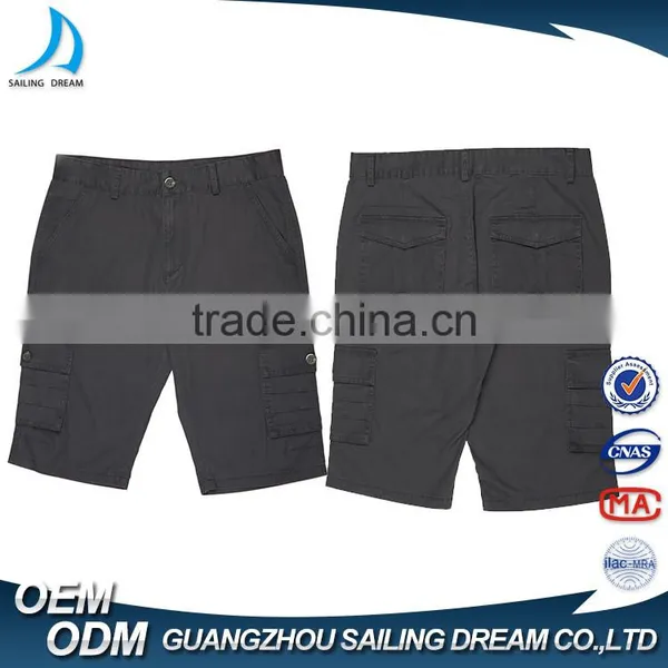 Guangzhou Apparel Factory Pocket Square Box Cargo Pant Dark Grey Fitness Cheap Formal Half Pants for Men photo-2
