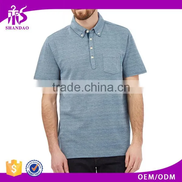 2017 Shandao Autumn Lastest Design Casual 220g 95%Cotton 5%Polyester Short Sleeve Men Customize Clothing