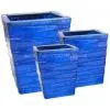 Retangular Blue Outdoor Ceramic Planter
