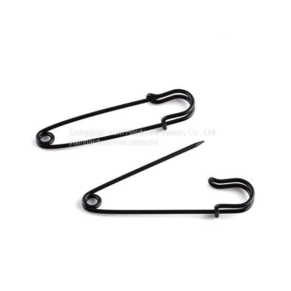Black Painted Big Garment Brooch Safety Pin 3 Inch Length photo-4