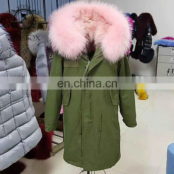High Grade Nature Patchwork Fox Fur Winter Parka Wholesale Women Overcoat Turkey