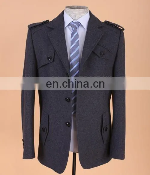 ZHAN SHI Hot Sale Classic Men Woolen Business Jacket Coats