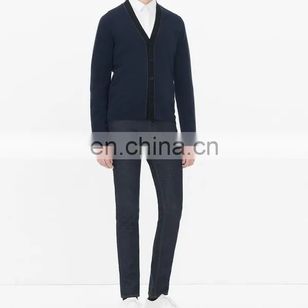 Fashion Winter Solid Color Cardigan Men Woolen Sweater Design Of Hot Selling Christmas Sweaters photo-4