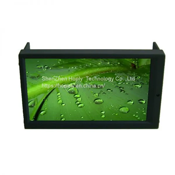 Монитор LED с высокой яркостью, 6,95 дюйма, 2 DIN, VGA, сенсорный экран, с обратной камерой AV2, первый для автомобильного ПК