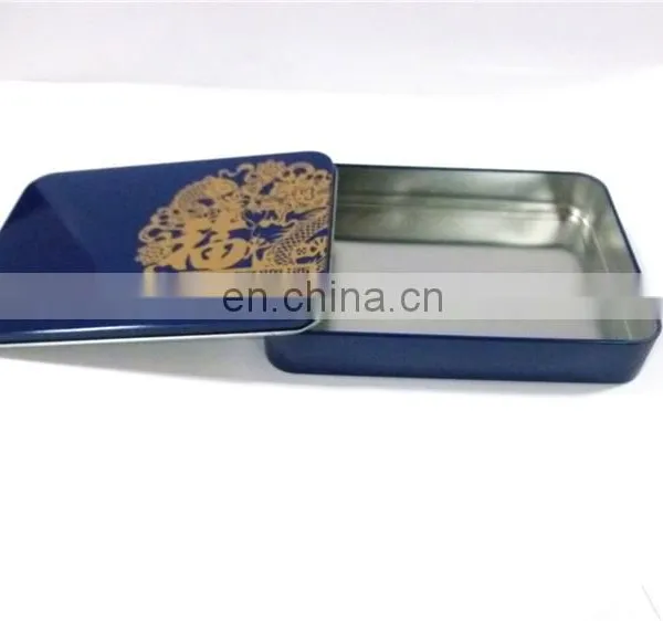 Flat Rectangualr Cake/biscuit Gift Packaging Metal Tin Box Container photo-2
