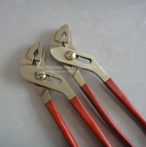 Non Sparking Tools Water Pump Goove Joint Pliers 10 Inch of Beyllium Copper or Aluminum Bronze photo-3