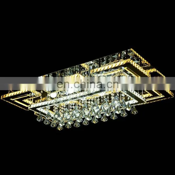 Factory Stock Modern Minimalist Ceiling Lamp Crystal Rectangular Lamp for Bedroom photo-3