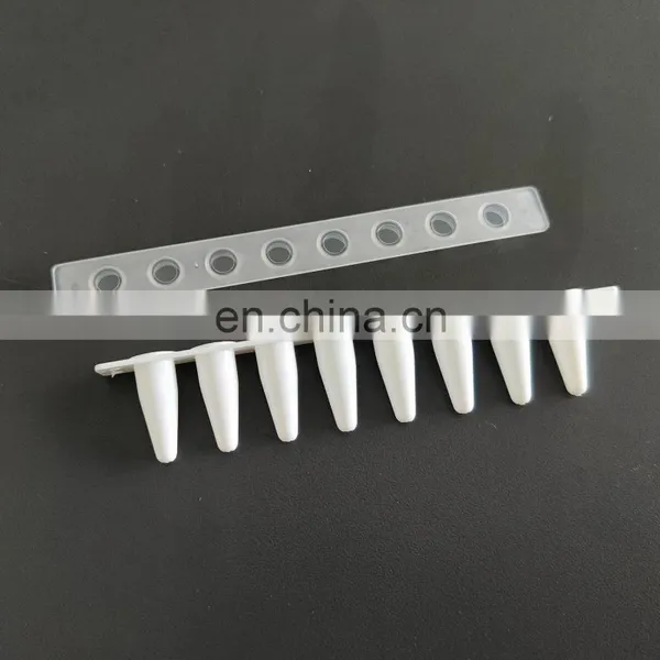 Laboratory 8 Strips 0.1ml Micro Centrifuge White 0.2ml 8-strip PCR Tubes With Flat Cover photo-2