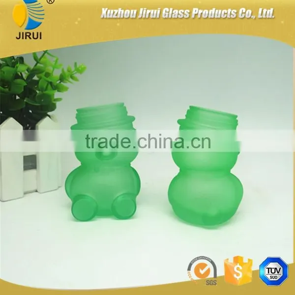 New Style Green Bear Shape Glass Jar 70ml Glass Candy Jar photo-4