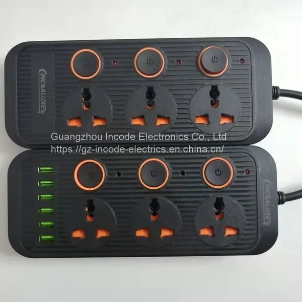 EU Standard Power Socket Surge Protector With Individual Switch USB Outlet A04 photo-2
