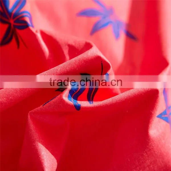 Hot Bright Color Red Maple Leaf Printed Cotton Sheets Set Good Quality 100% Cotton Comforter Bedding Sets Low Price photo-5