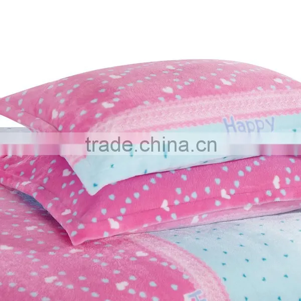 Wholesale Price Fashion Pink Children Bedding Sets Queen Flannel Winter Bedding Sets photo-6
