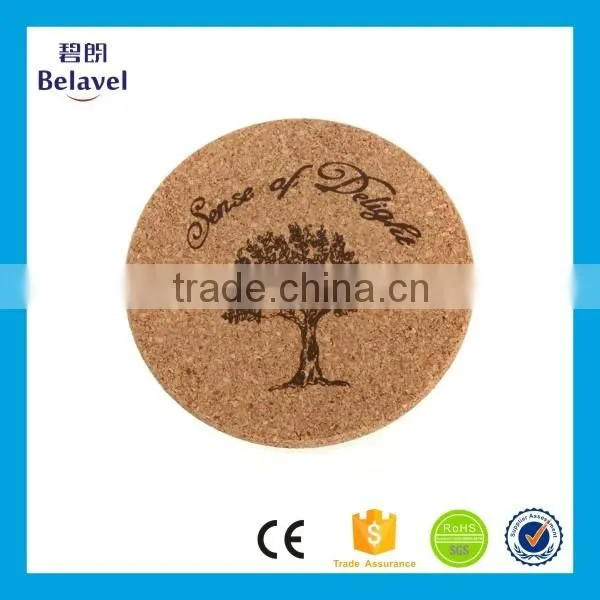 Bulk Cheap Eco-Friendly Custom Cork Round Print Coaster