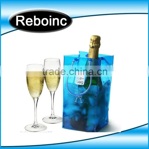 Free Sample Design Printed Various Color Transparent PVC Plastic Carryingpvc Ice Bag Wine Beer Bottle Ice Cooler Bag photo-5