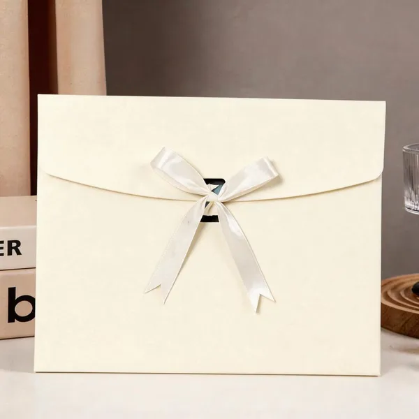 New Design Envelope Luxury Paper Box With Ribbon photo-4