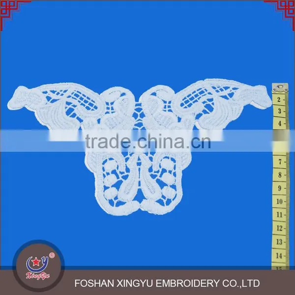 Custom Promotion Cotton Embroidery Bridal Eyelet Lace Applique Trim for Lady Dress Decoration
