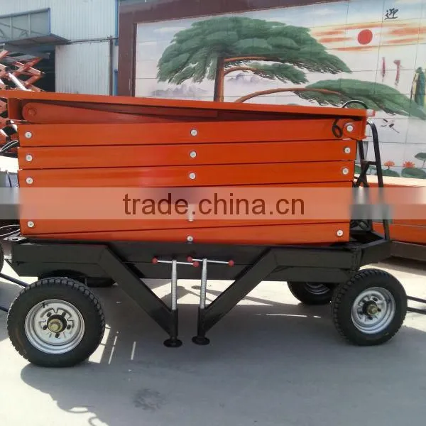 Small Hydraulic Four Wheels Mobile Toward Protable Hydraulic Scissor Lifting Platform/outdoor Scissor Lift Platform photo-3