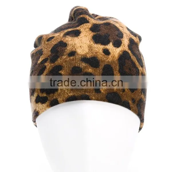 Multicolored Cashmere Leopard Print Beanie photo-2