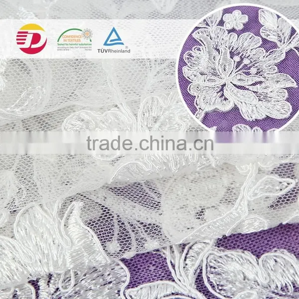 Wholesale Cheap Nylon Cotton 3d Flower Lace Embroidered New York Wholesale Fabric Lace for Dress photo-4