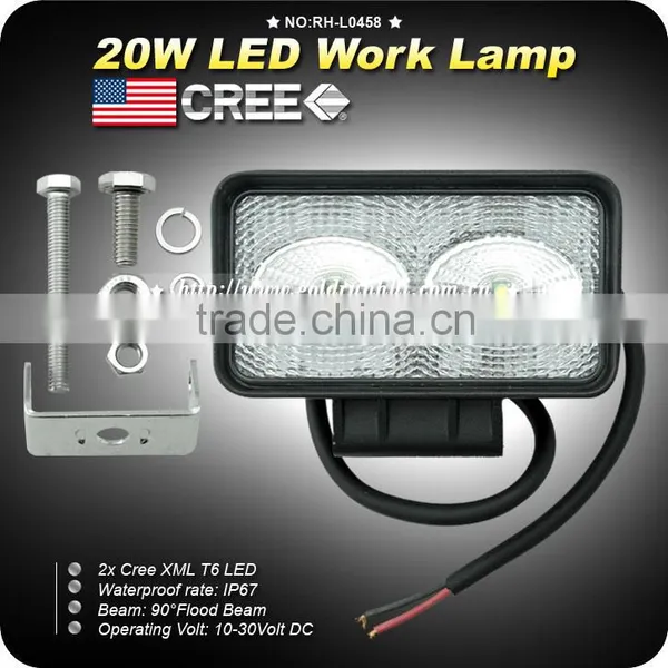 GoldRunhui RH-L0458 High Quality 20w Led Work Light for Motorcycles Atv SUV
