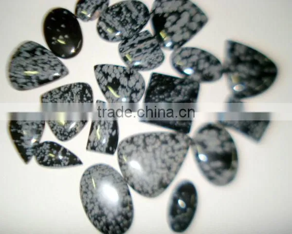 Snowflake Obsidian Semi Precious Stone Cabochons photo-2