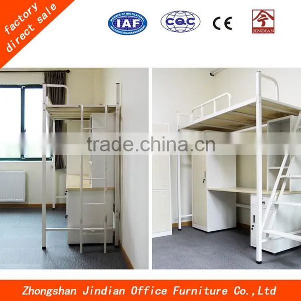 Modern Cheap School Furniture Metal Dormitory Bed With Computer Desk And Cabinet photo-3