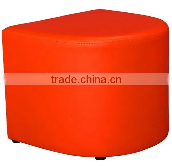 Faux Leather Round Ottoman for Home Living Room Under Mail Order photo-4