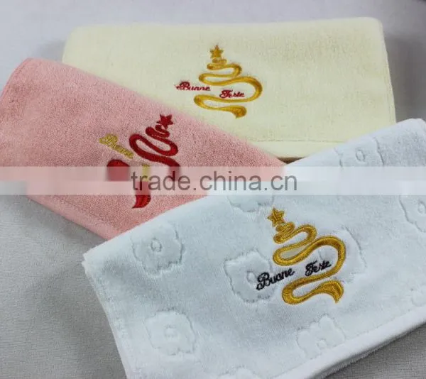 Cotton Christmas Machine Embroidery Design Fancy Hand Towels photo-3