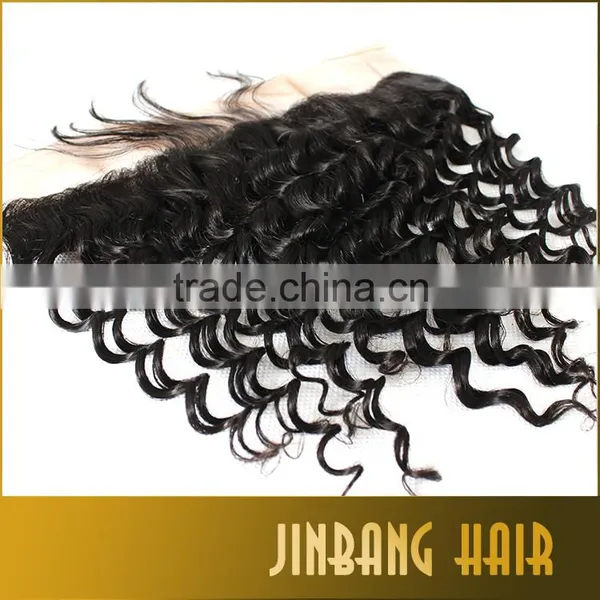 Hot Selling 7A Silk Base Frontal Brazilian Deep Wave Ear To Ear Full Frontal Lace Closure With Baby Hair photo-3
