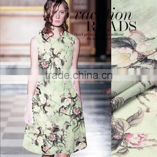 SILK LINEN FABRIC 14m/m Width 55"-140cm 30%Silk Fabric+70%Linen Vintage Dress 2016New Elegant Design Fashion Fabric Pattern Silk photo-3
