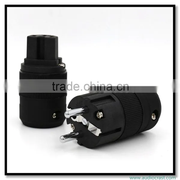 OEM/ODM Rhodium Plated Pure Copper Schuko Euro Power Plug Connector+Power IEC Connector Plug Audio photo-4