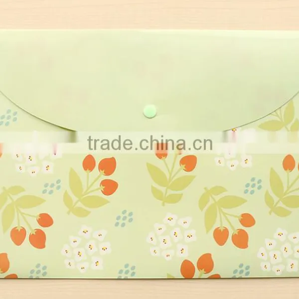 Flower Printing PVC A4 Document Bag With Snap China Supplier photo-3