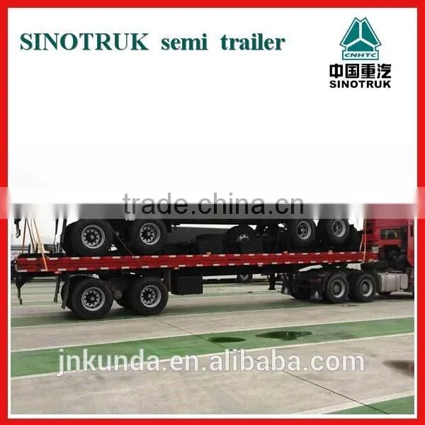 China High Quality Three Axle 40 Feet Transport Flatbed Trailer photo-3