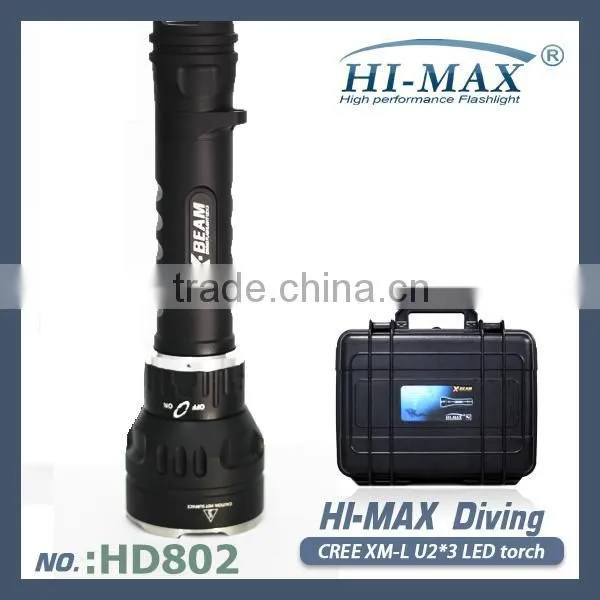 HI-MAX X 7 3000 Lumen Most Powerful U2 Long Distance Scuba Led Diving Torch Spot FlashLight Most Popular Supplier&# photo-3