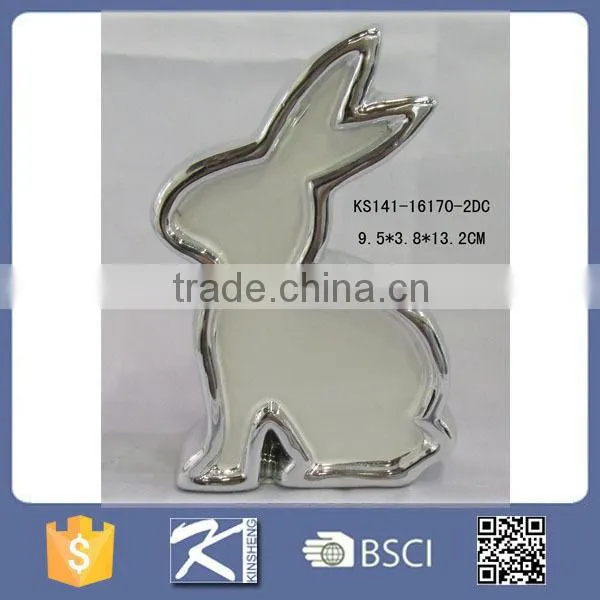Porcelain Easter Bunny Ceramic Hare Rabbit Figure Easter Decoration photo-2