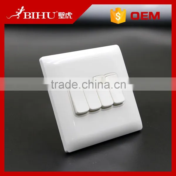 BIHU White PC 4 Gang 1 Way or 2 Way Bed Control Wall Switch and Socket photo-2