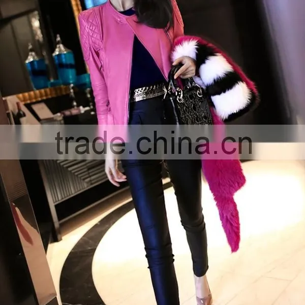 Hot Sale Luxury Genuine Fox Fur Block Color Fur Shawl photo-2